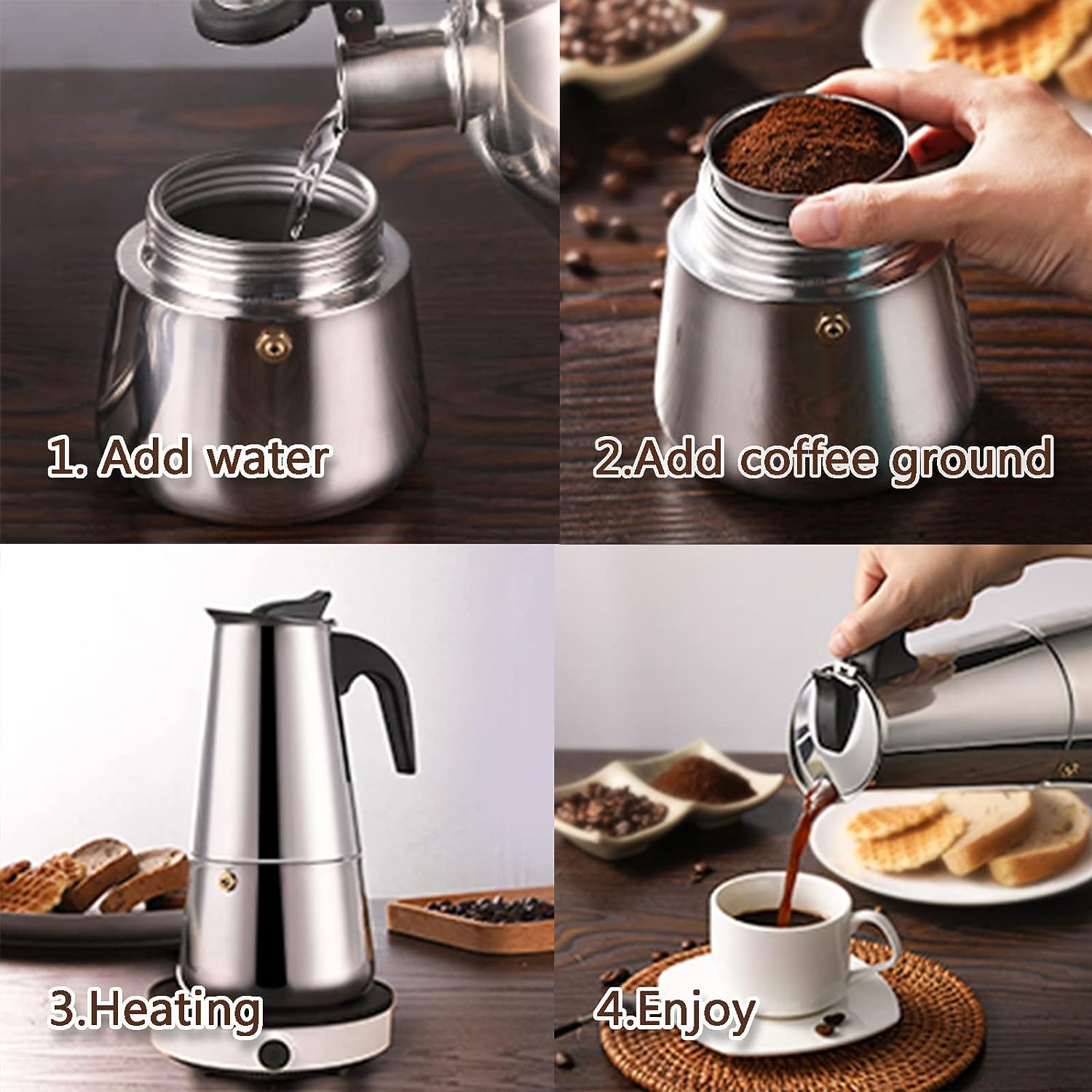 4/6/9 Cups Moka Pot Caffe Mach - огляд і ціна Coffee Equipment For Home